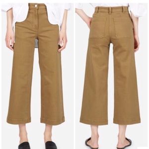 Everlane wide leg crop pants in Ochre size 0